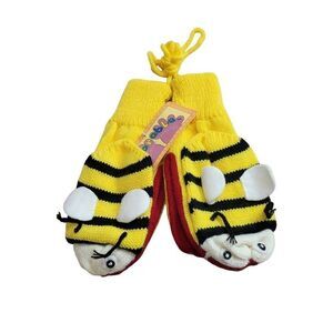 Kidorable Yellow Bee Soft Acrylic Knit Mittens M6/8yrs
